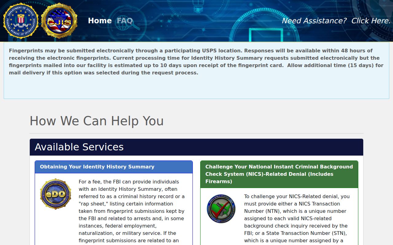 FBI identity history portal for Croghan criminal records in Lewis County
