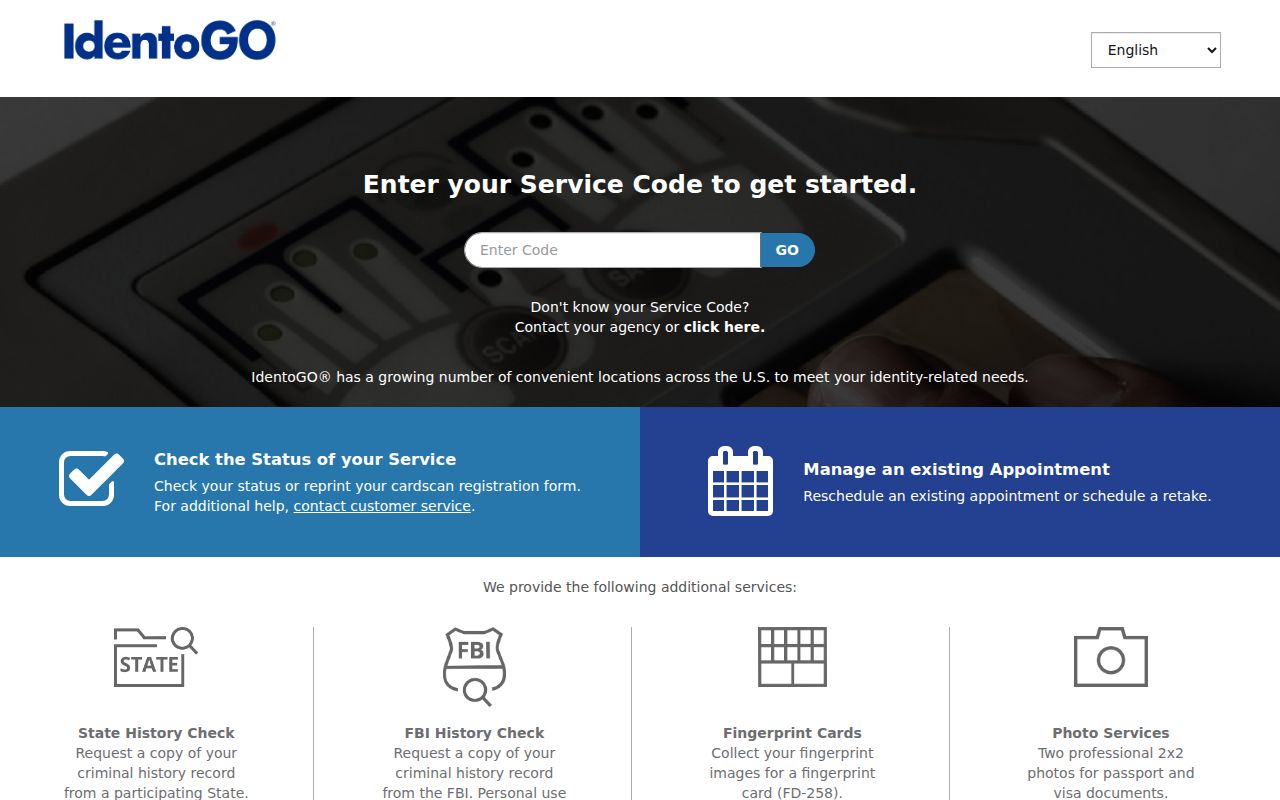 Lewis County criminal history fingerprint enrollment through IdentoGO