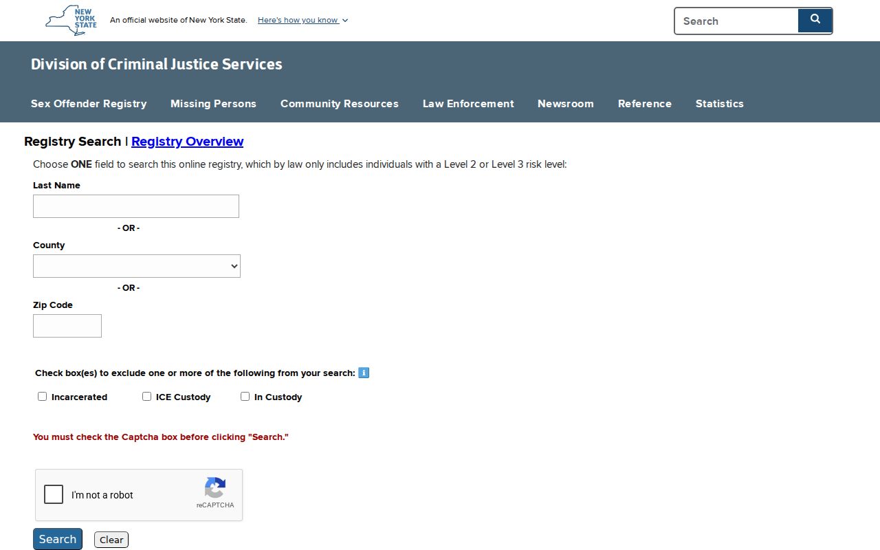 Lewis County Level 2 and Level 3 sex offender directory search